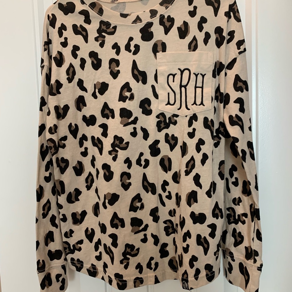 Girls Leopard Print Long Sleeve Shirt